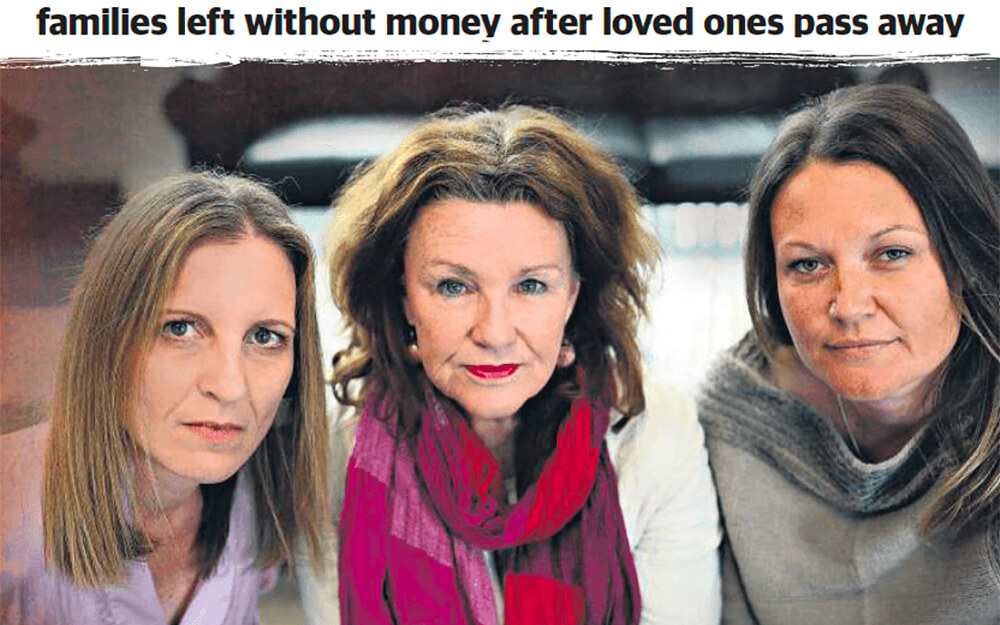 FINANCIAL FURY: Calls for change as grieving partners and families left without money after loved ones pass away